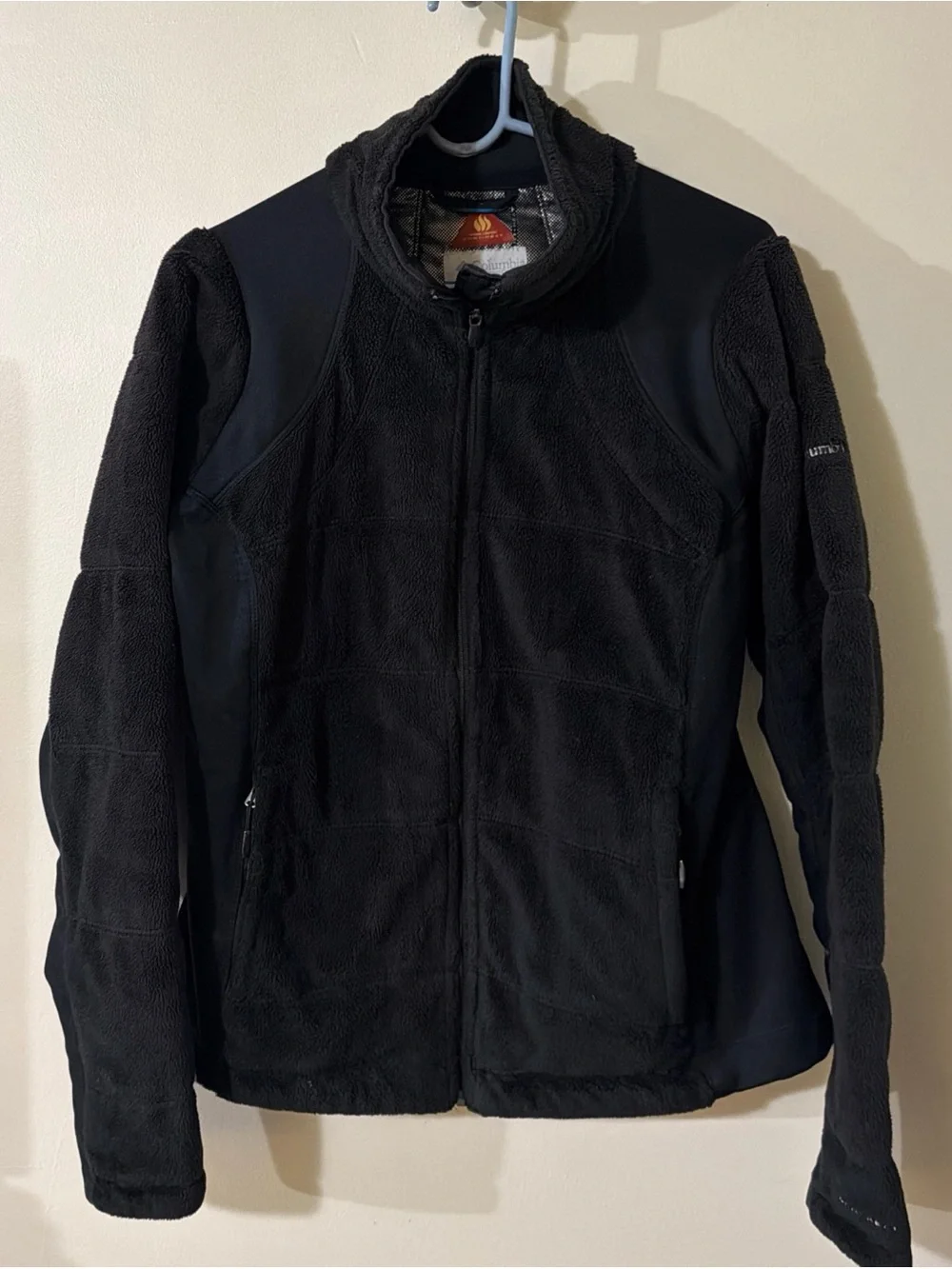 Colombia Black Omni Heat Polar Fleece Women’s Jacket Full Zip Pockets Size XL